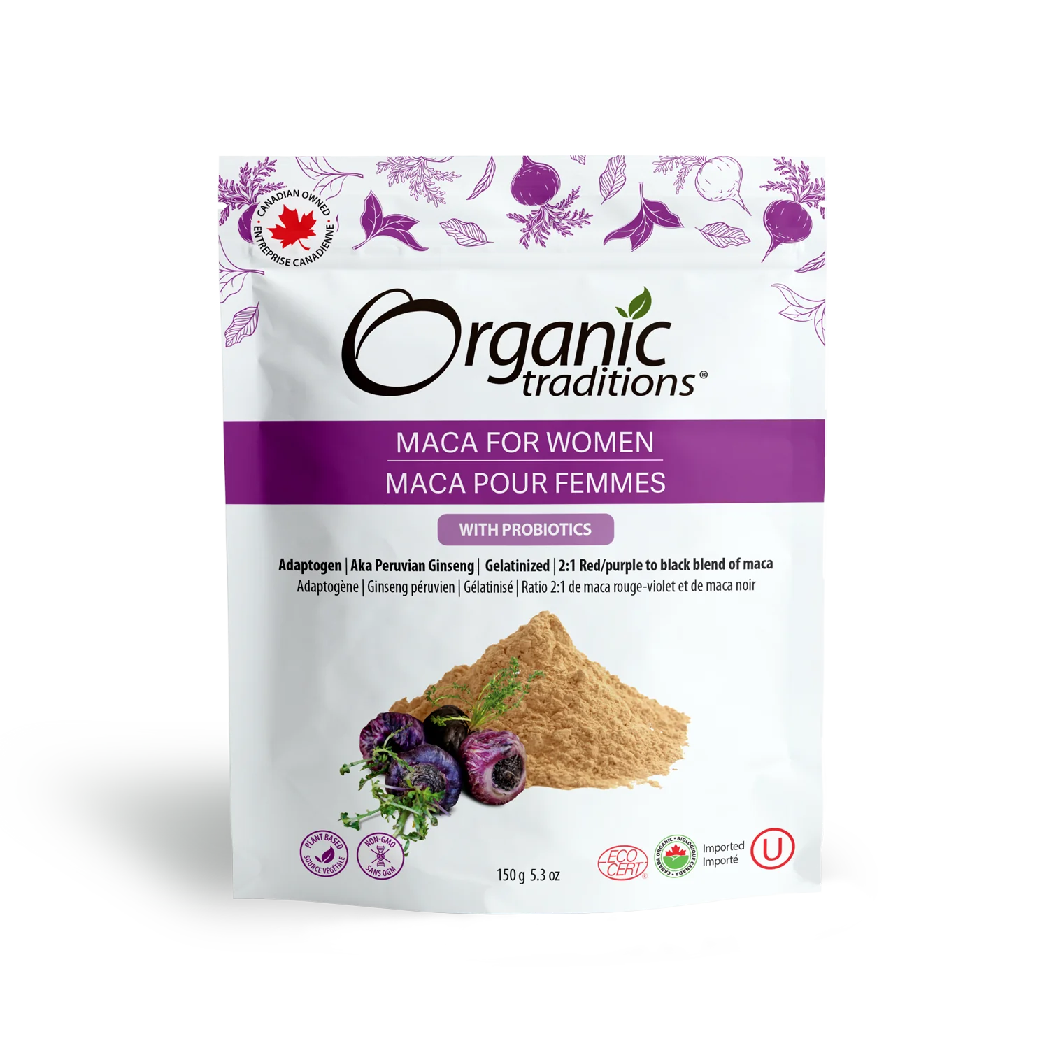 Organic Traditions Maca for Women with Probiotics – 150 g